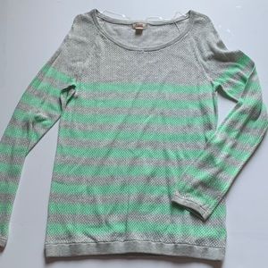 🦄 Mossimo Striped Gray/Mint Sheer Knit Top